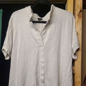 Soft,stretchy tab collar buttonless dress shirt XXL from Miik oatmeal melange